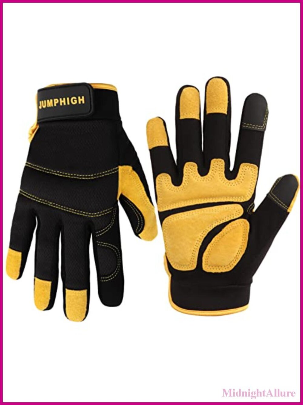 Synthetic Leather Mechanic Work Gloves Touchscreen Utility Construction